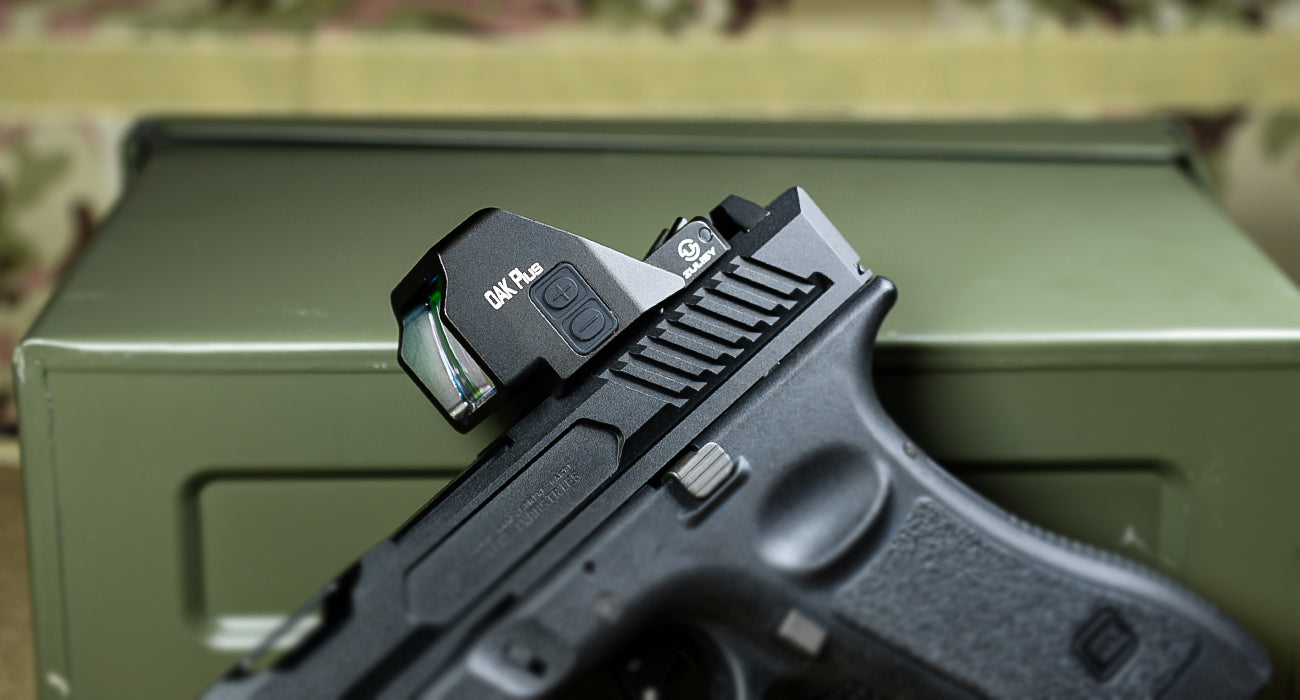 ZULISY OAK Plus 3.5 MOA Green Dot Sight 1x26mm Big Window for RMR/SRO/407C Pistol Cut Adapter Plate