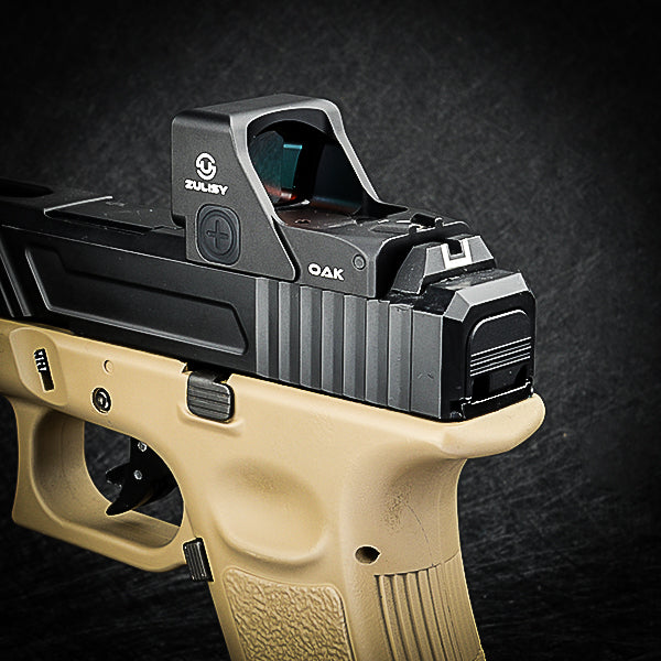 Zulisy Oak Full Size Open Reflex Red Dot Sight (for RMR/SRO/507C/407C Footprint Pistol/Adapter Plate) Shake wake 3 MOA 1x24mm Compact Scope with Picatiny Rail M1913 Mount