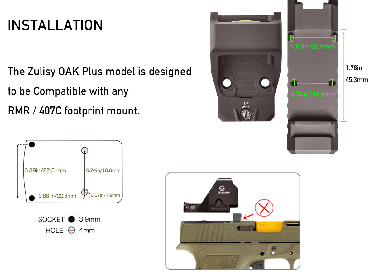 Tactical Rifle Big window Red Dot Sights 3.5 MOA OAK Plus & Riser Mount for AR-15 Picatinny rail M1913 mount