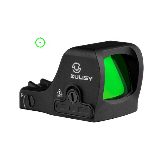Zulisy Otter PRO Multi-Reticle Green Dot Sight, for RMSc 507k Footprint Pistol, 2 MOA Dot & 36 MOA Circle