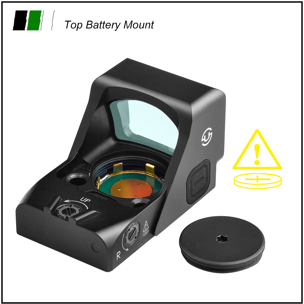 Zulisy OAK Shake to Awake Full size Green Dot Reflex Sight (for RMR SRO Footprint Pistol) 3 MOA 1x24mm Compact Scope with Picatiny Rail M1913 Mount…