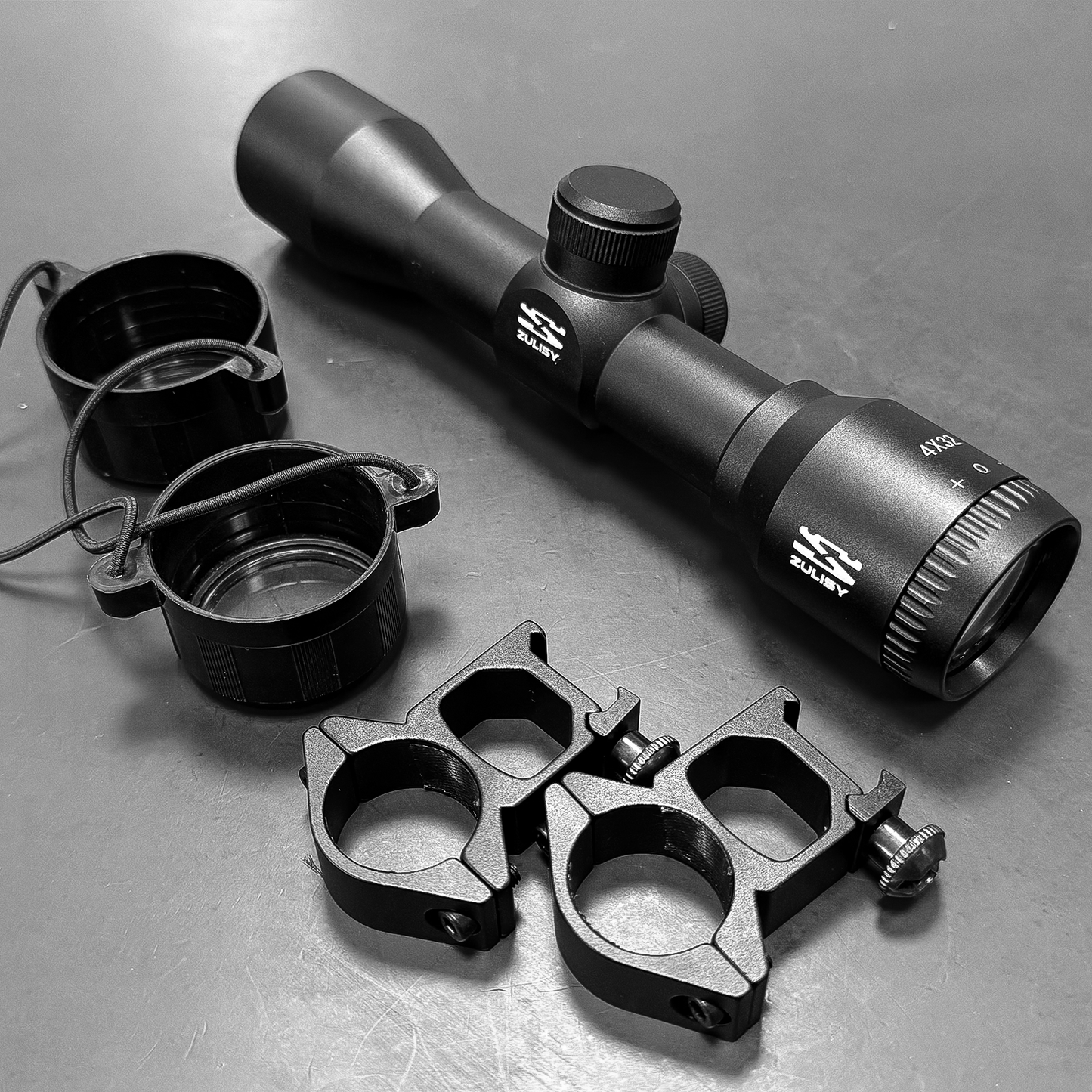 Zulisy 4x32 Compact Rifle Scope Crosshair Hunting Optics Scope with 11mm Dovetai/21mm picatinny rail Mount