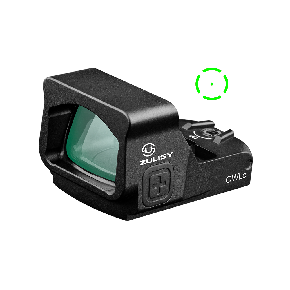 Zulisy OWLc Green Dot Sight 3 MOA Dot & 56 MOA Circle Ring 1x24mm for Viper/Docter/Venom Footprint and Picatinny mount