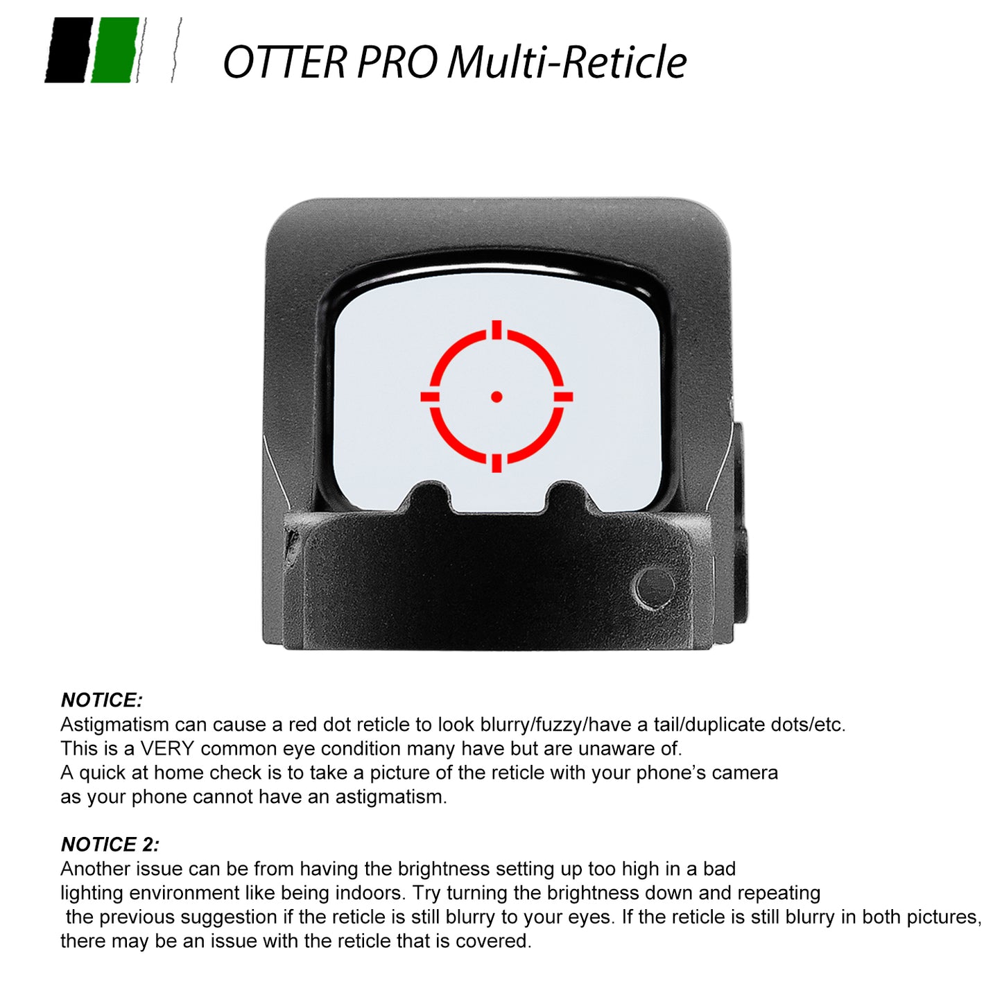 Zulisy Otter PRO Multi-Reticle 3 MOA Red Dot & 32 MOA Circle Open Reflex Sight, for RMS/RMSc 407K/507k Footprint Pistol, Shake Awake, 1x21mm Micro Compact Optics, Side Battery, 1 Click 1 MOA