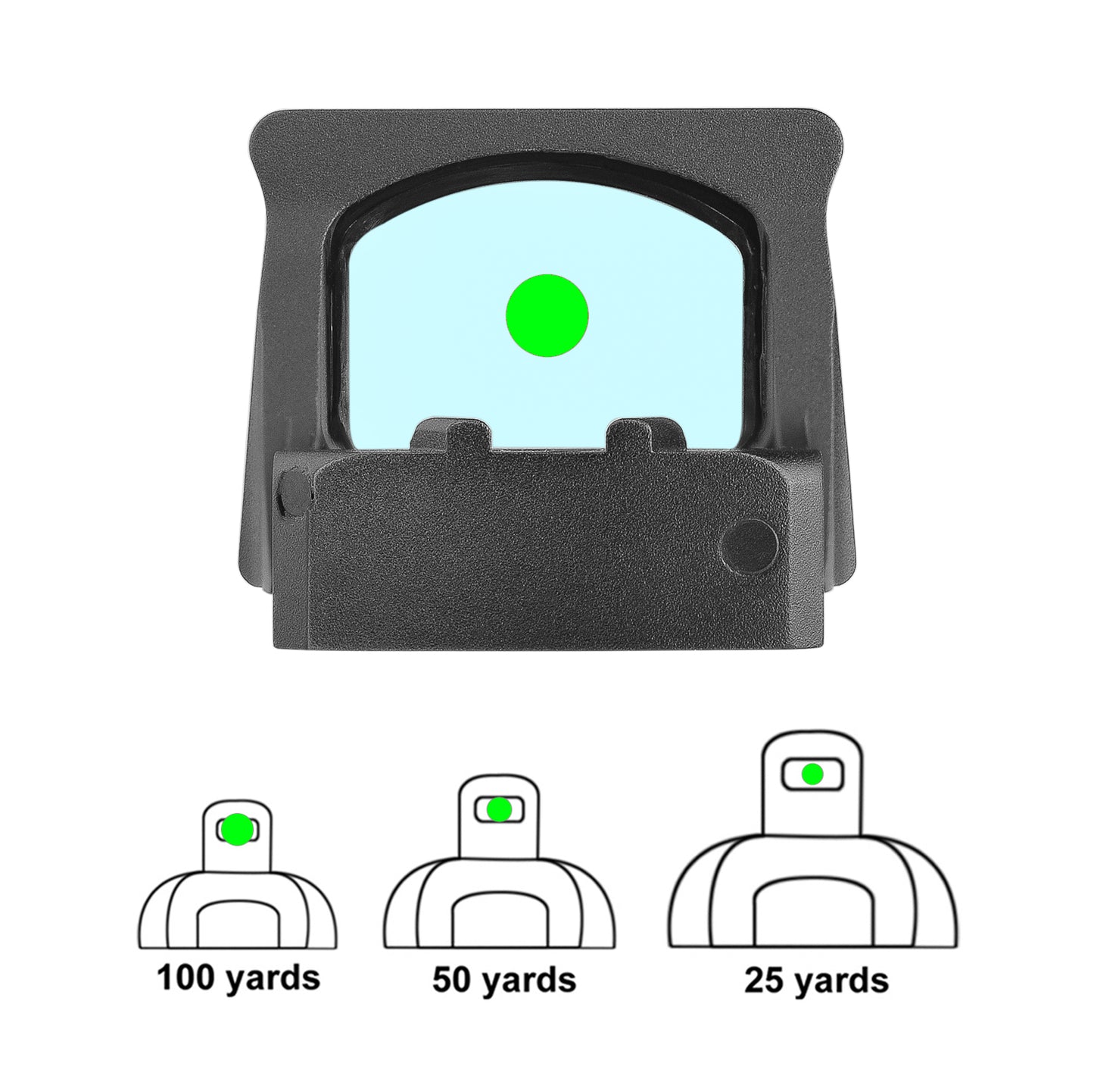 ZULISY Z1-G 4 MOA Micro Green Dot Sight, for RMS RMSc 407K Footprint Compact Pistol Mount, Shake Awake 1x22mm Mini Open Reflex Sight, 1 click 1 MOA