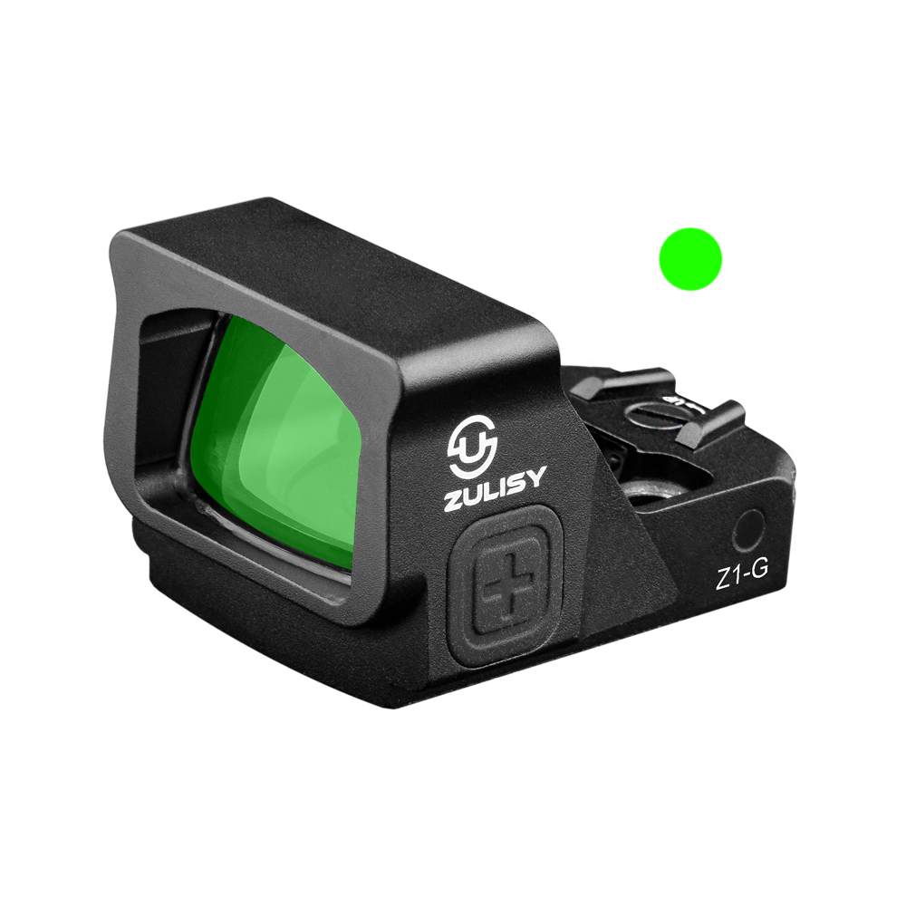 ZULISY Z1-G 4 MOA Micro Green Dot Sight, for RMS RMSc 407K Footprint Compact Pistol Mount, Shake Awake 1x22mm Mini Open Reflex Sight, 1 click 1 MOA