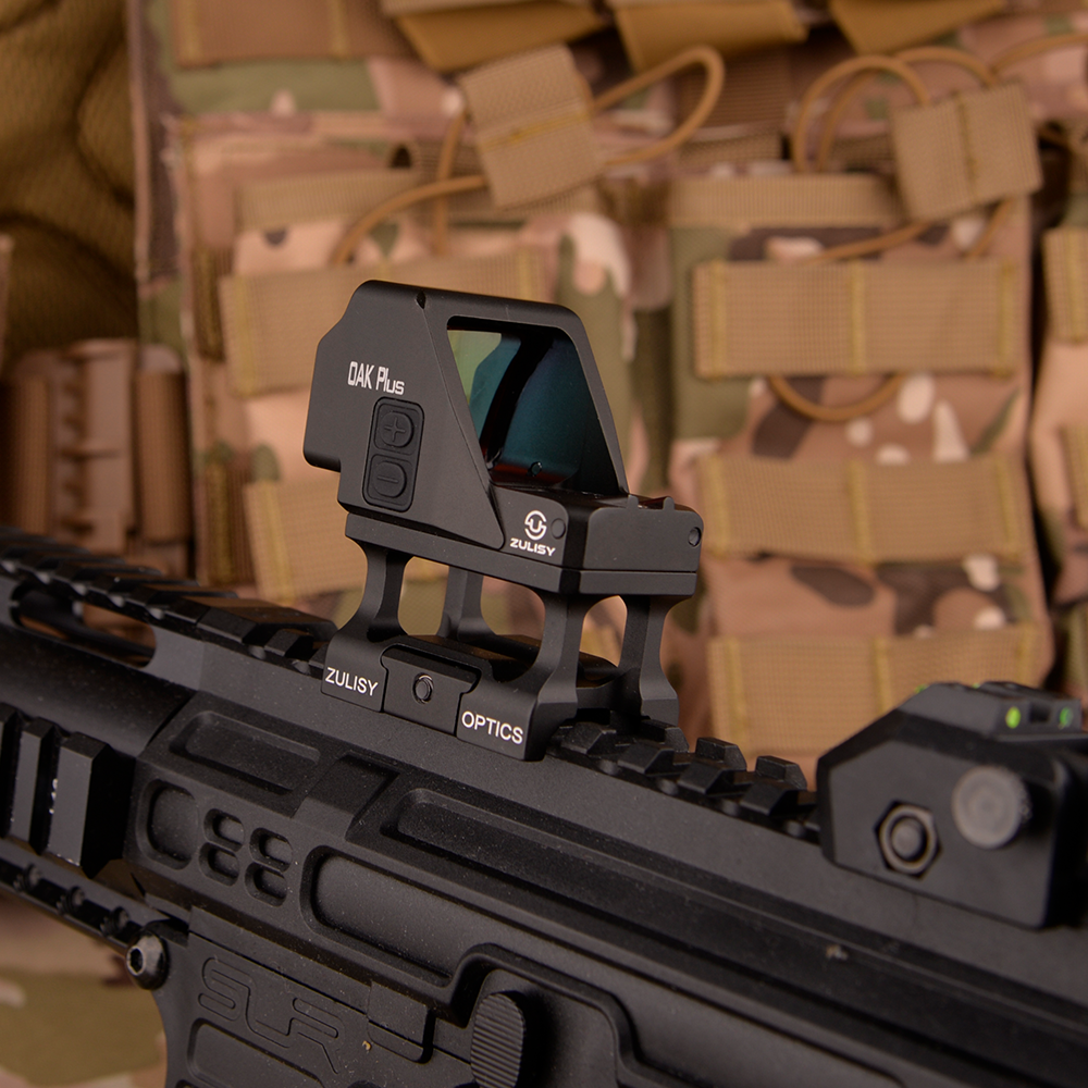 Tactical Rifle Big Window 3.5 MOA Green Dot Sight Scope OAK Plus & Riser Mount for AR-15 Picatinny rail M1913 mount