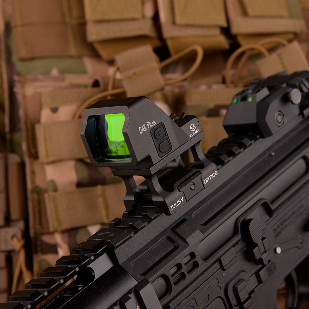 Tactical Rifle Big Window 3.5 MOA Green Dot Sight Scope OAK Plus & Riser Mount for AR-15 Picatinny rail M1913 mount