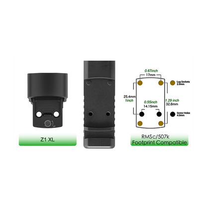 Zulisy Z1 XL Large Window 6 MOA Red Dot Sight for RMSc/507K Footprint Mount