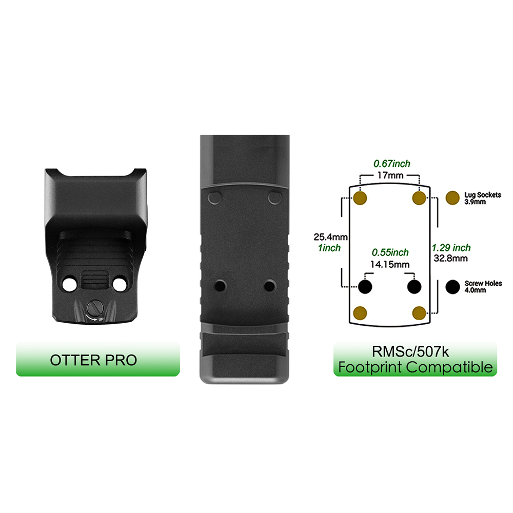 ZULISY OTTER 3 MOA Mini Green Dot Sight, for RMSc 507K Footprint