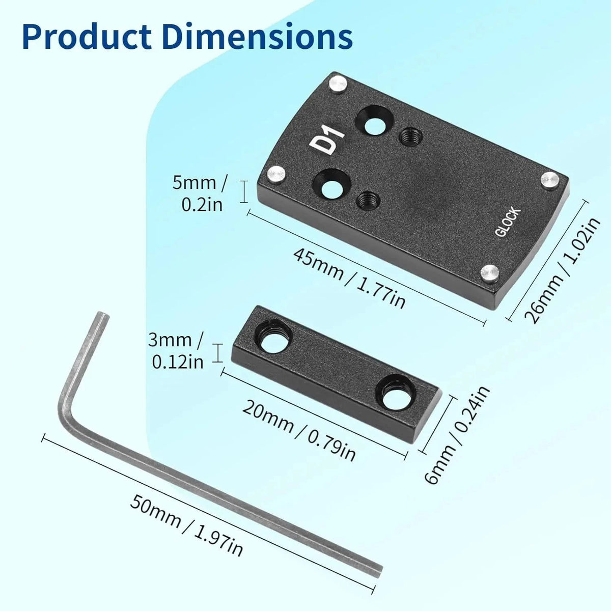 Red Dot Sight Adapter Plate for Glock Dovetail Mount, Compatible with OWL/OWLc ( Does not fit MOS models )
