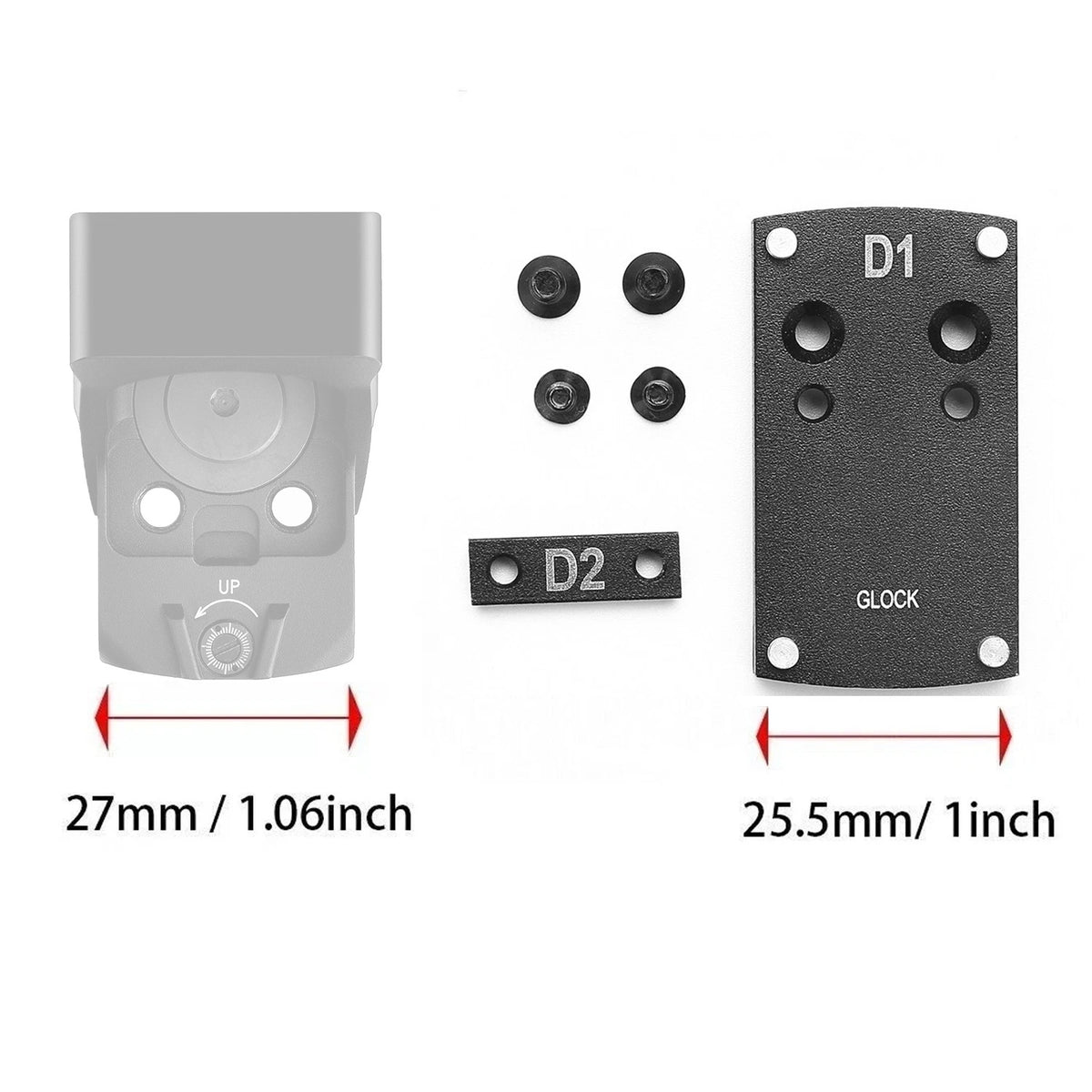 Red Dot Sight Adapter Plate for Glock Dovetail Mount, Compatible with OWL/OWLc ( Does not fit MOS models )