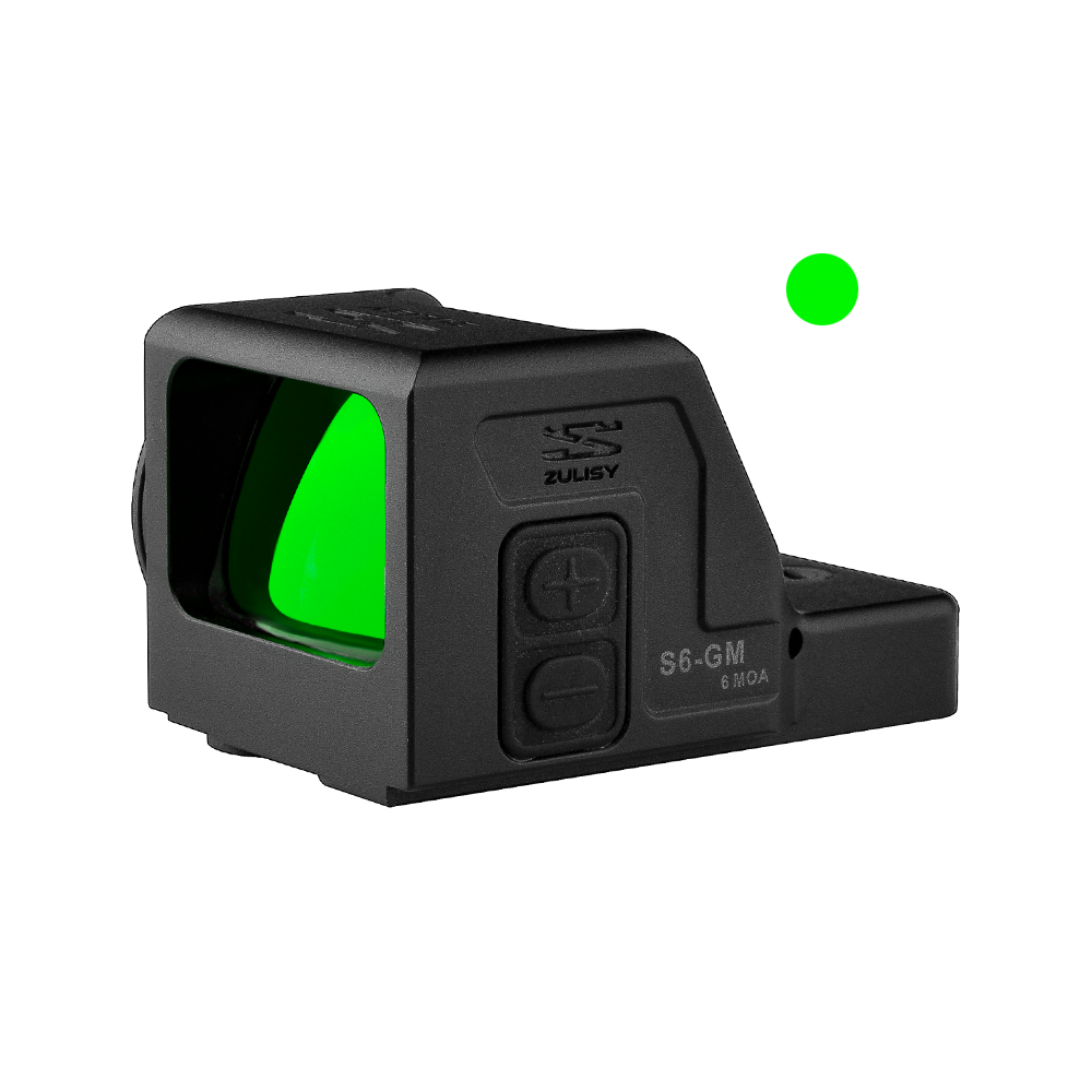 Zulisy S6-GM Large Window 6 MOA Green Dot Sight, for Glock 17 19 MOS Gen 4/5 Direct Mount (DOES NOT fit G43X MOS OR G48 MOS)