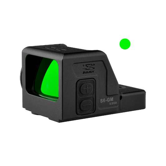 Zulisy S6-GM Large Window 6 MOA Green Dot Sight, for Glock 17 19 MOS Gen 4/5 Direct Mount (DOES NOT fit G43X MOS OR G48 MOS)