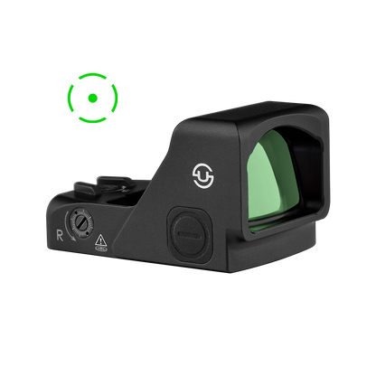 Zulisy OAKc 3 MOA Green Dot & 56 MOA Circle Sight for RMR/407C Footprint with Picatinny Mount