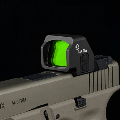 ZULISY Gen 3 OAK Plus 3.5 MOA Green Dot Sight 1x26mm Big Window for RMR/SRO/407C Pistol Cut Adapter Plate