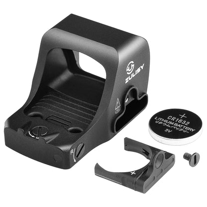 Zulisy Otter PRO Multi-Reticle 2 MOA Green Dot & 36 MOA Circle Open Reflex Sight, for RMS/RMSc 407K/507k Footprint Pistol, Shake Awake, 1x21mm Micro Compact Optics, Side Battery, 1 cliek 1 MOA