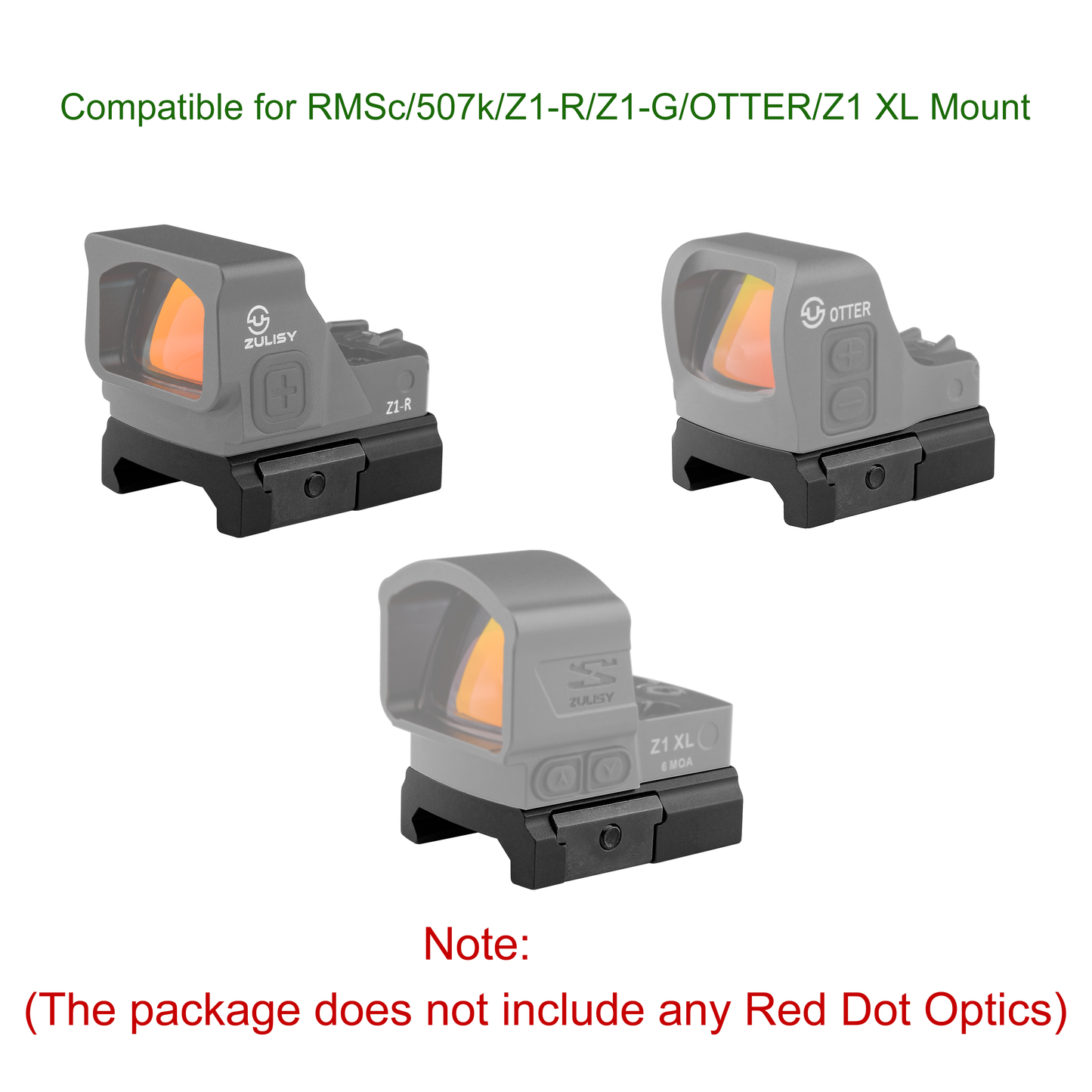 Tactical Rifle Red Dot Sight Low Mount Plate Picatinny for Z1-R Z1-G OTTER RMSc 507k