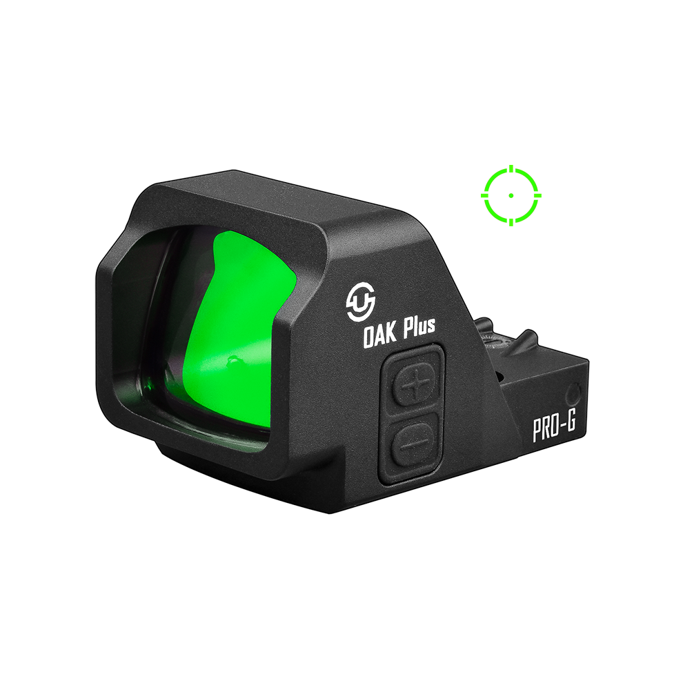 Zulisy Oak Plus PRO-G (Upgraded) Multi-Reticle 2 MOA Green Dot & 28 MOA Circle Open Reflex Pistol Sight, (for RMR/507C Footprint) 1x26mm Large Lens, Shake to Awake Tactical Hunting EDC Full Size Optics Sights