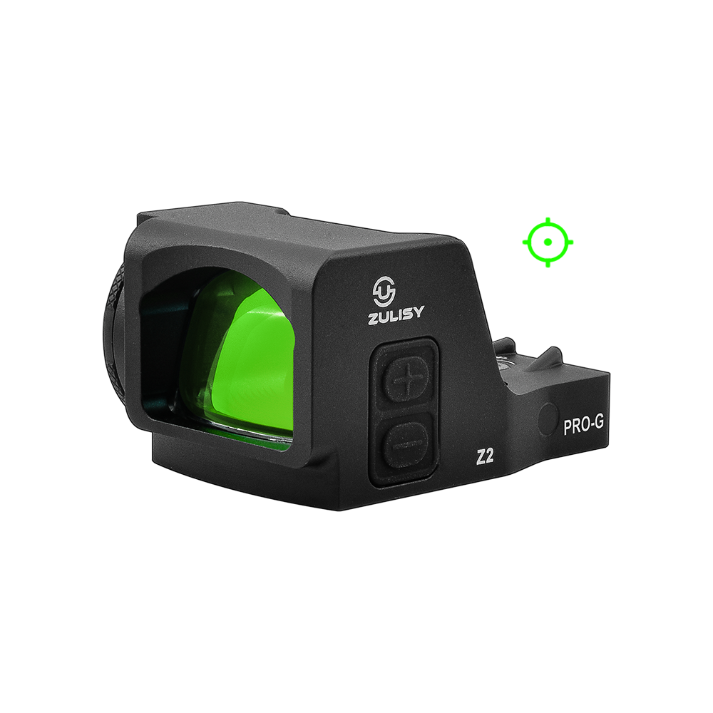 Zulisy Z2 PRO-G Multi-Reticle Green Dot Reflex Sight, 2 MOA Dot & 36 MOA Circle Reticle, for DeltaPoint Pro Footprint Mount, Shake to Awake 1x24mm Large Lens Optic, Fits DPP Cut Adapter Plate Pistol (Green)