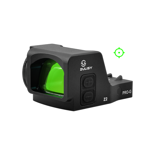 Zulisy Z2 PRO-G Multi-Reticle Green Dot Reflex Sight, 2 MOA Dot & 36 MOA Circle Reticle, for DeltaPoint Pro Footprint Mount, Shake to Awake 1x24mm Large Lens Optic, Fits DPP Cut Adapter Plate Pistol (Green)