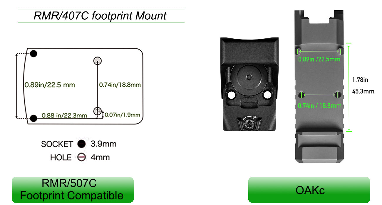 ZULISY OAKc Red Dot Reflex Sight for RMR/407C Footprint, 3 MOA Red Dot & 56 MOA Circle Reticle (Unchangeable)