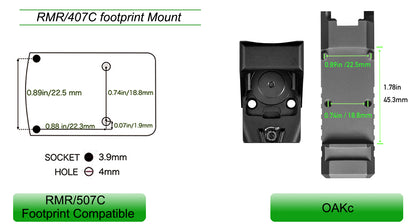 ZULISY OAKc Red Dot Reflex Sight for RMR/407C Footprint, 3 MOA Red Dot & 56 MOA Circle Reticle (Unchangeable)