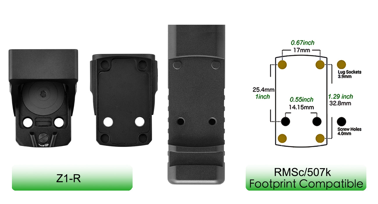 ZULISY Z1-R 4 MOA Micro Red Dot Sight, for RMS RMSc 407K Footprint Compact Pistol